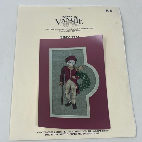 Tiny Tim Counted Cross Stitch Kit Designs by Vangie Opened - Picture 1 of 11
